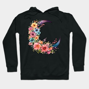 Floral Moon Vintage Style Hoodie